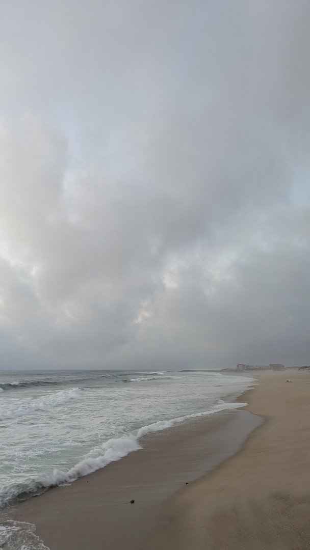 Open Labrego beach looking along the waterline